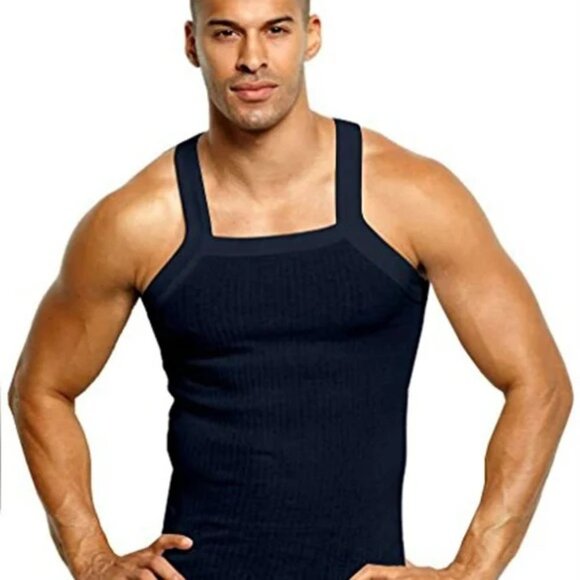 Plain Men's G-unit Tank Top BULK Muscle Square Cut [JOHN SON] Super Heavy - Picture 2 of 2